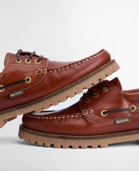 BARBOUR Mocassini da barca cognac DECK BOAT SHOE