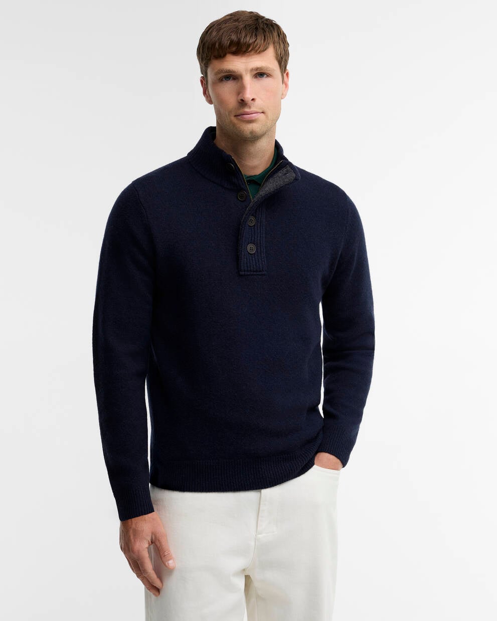 BARBOUR Maglia con toppe ESSENTIAL HALFZIP