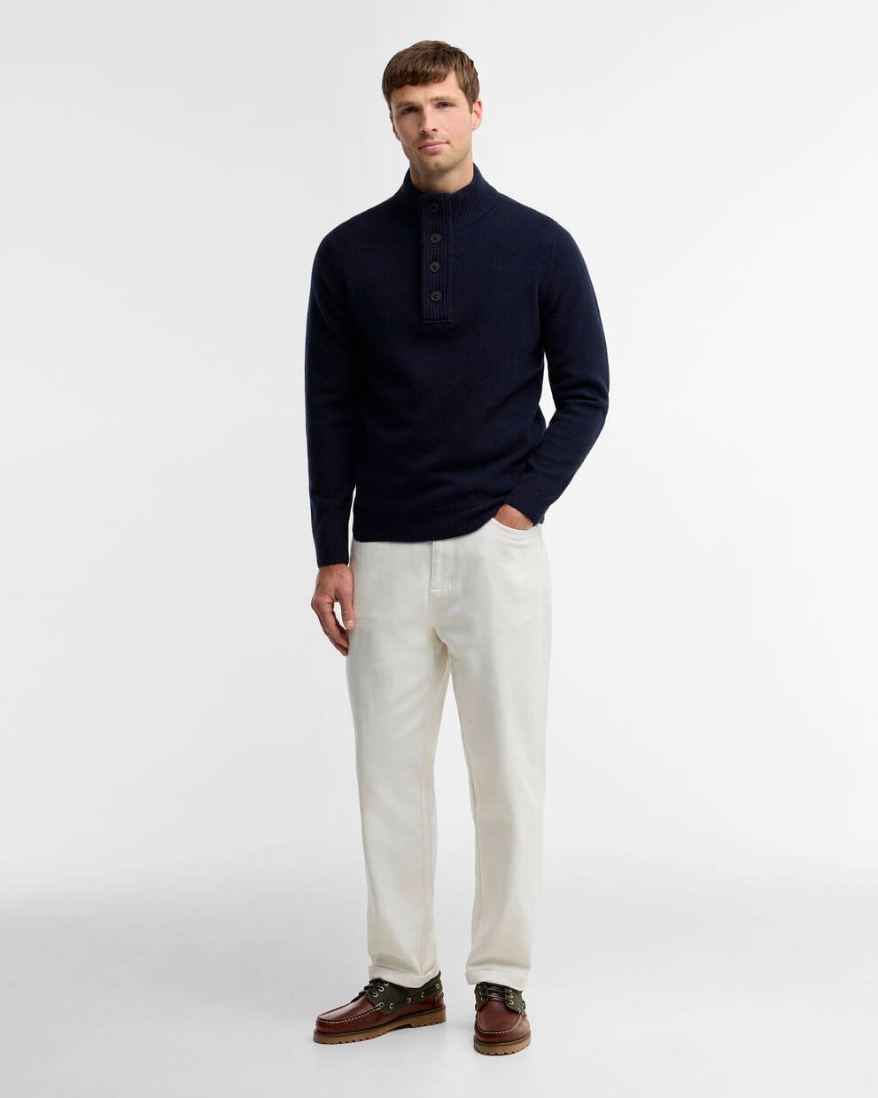 BARBOUR Maglia con toppe ESSENTIAL HALFZIP