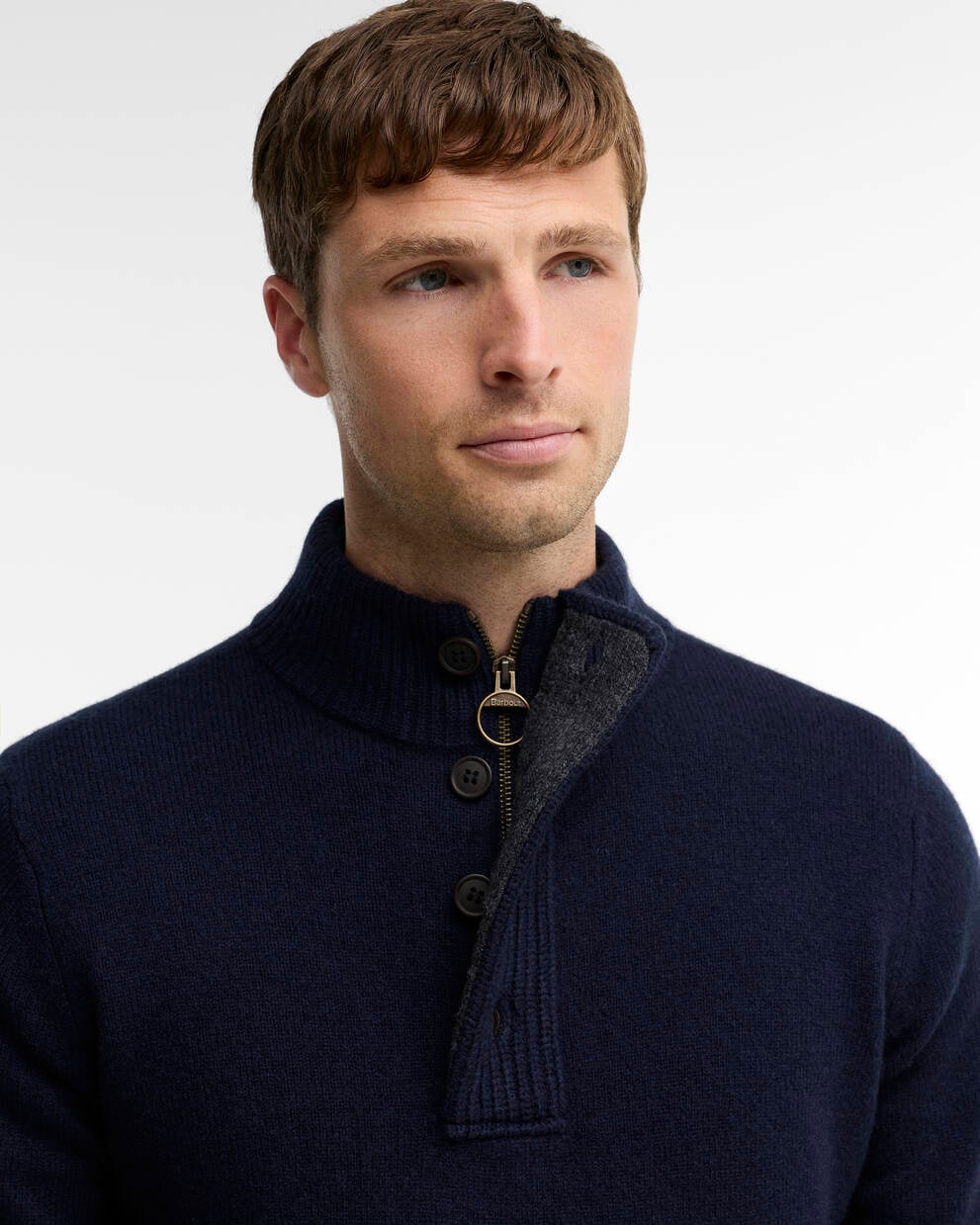 BARBOUR Maglia con toppe ESSENTIAL HALFZIP