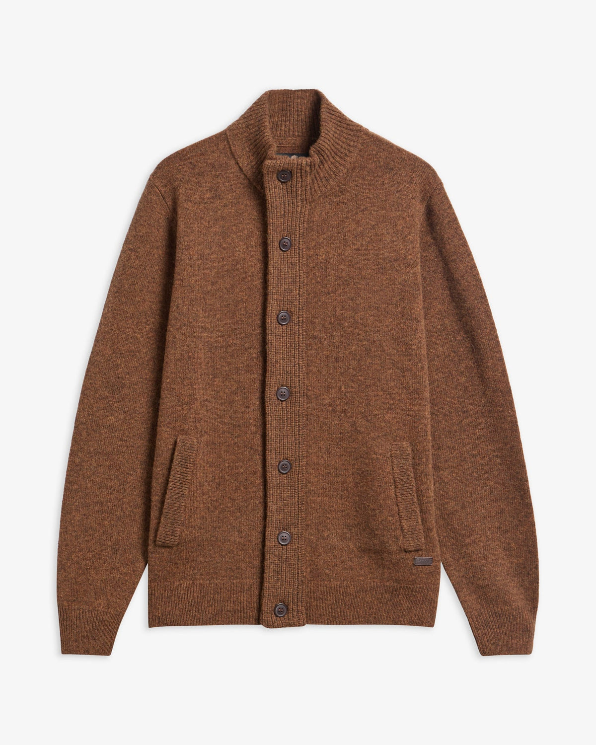 BARBOUR Cardigan uomo in lana con zip e toppe