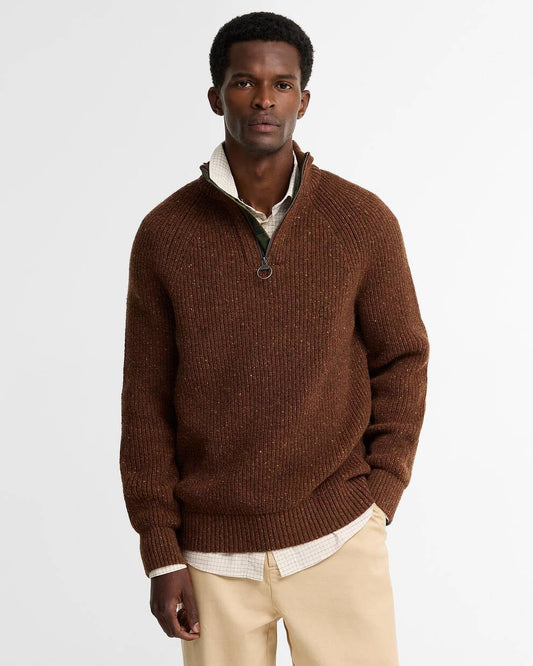 BARBOUR Maglia mezza zip ESSENTIALS FLECK HALFZIP