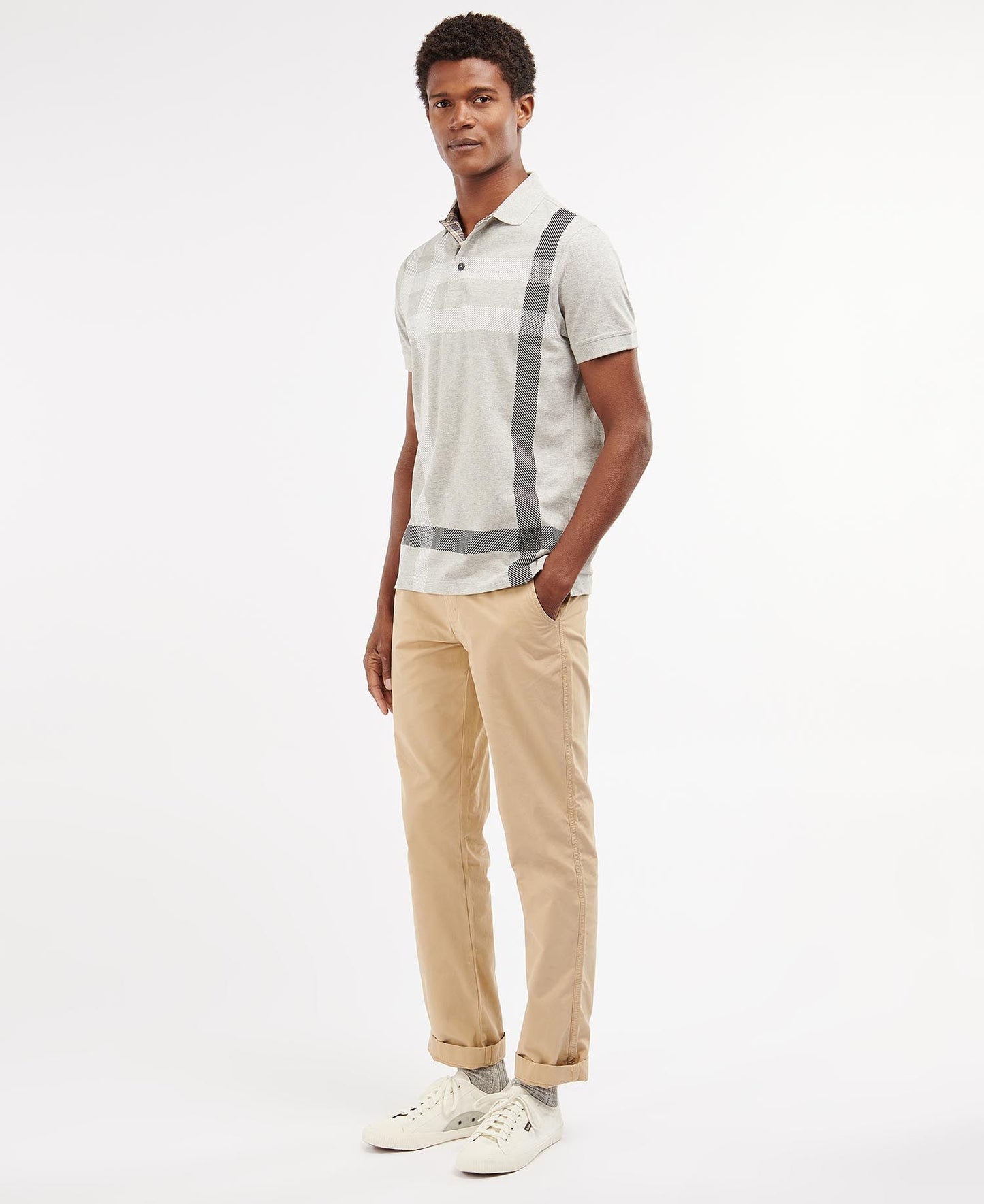 BARBOUR Polo uomo maniche corte in disegno tartan all over BLAINE POLO