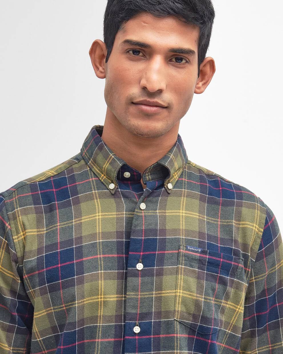 BARBOUR Camicia da uomo in tartan verde FORTROSE TAILORED