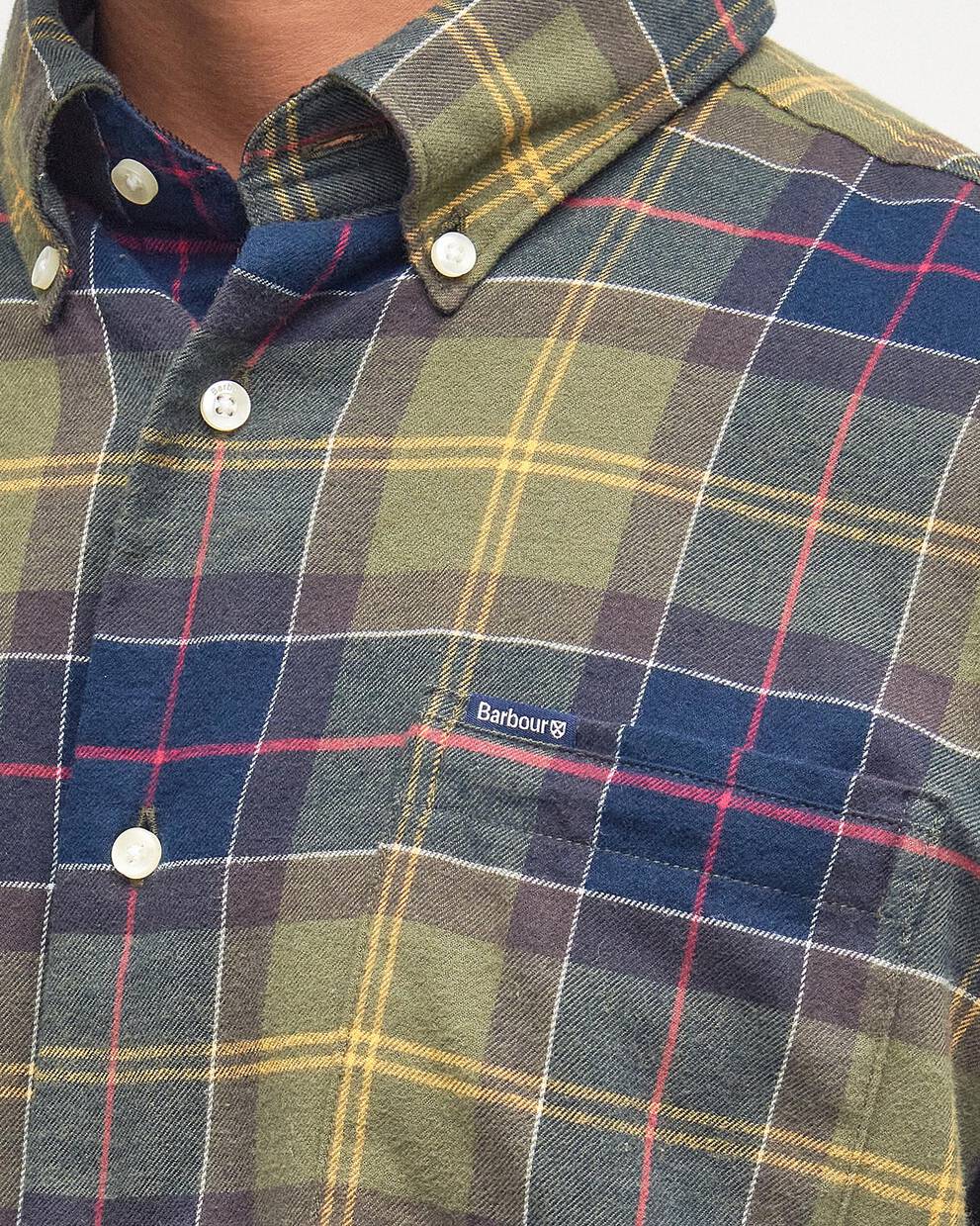 BARBOUR Camicia da uomo in tartan verde FORTROSE TAILORED