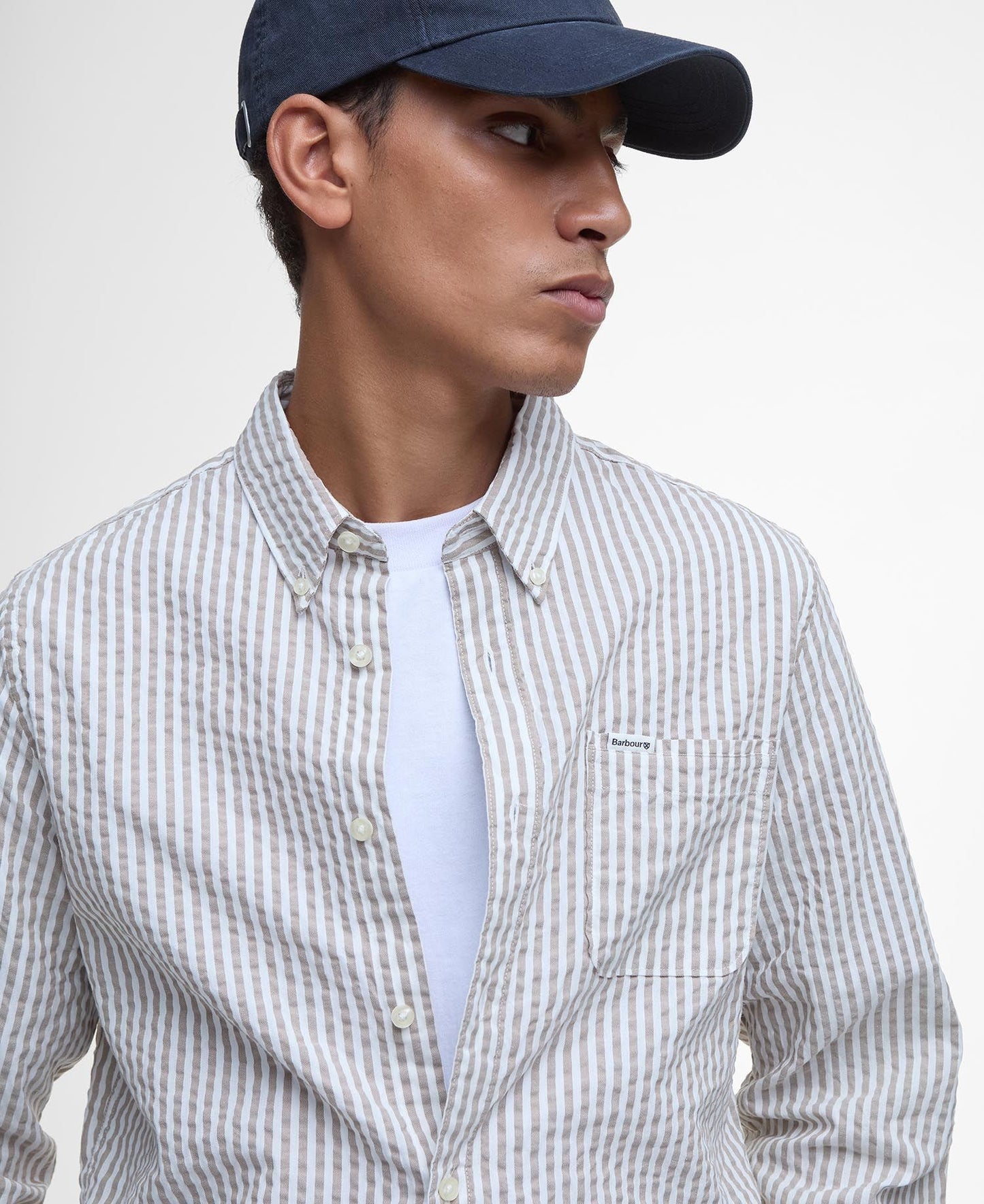 BARBOUR Camicia uomo maniche lunghe in cotone leggero motivo a righe CRESSWELL