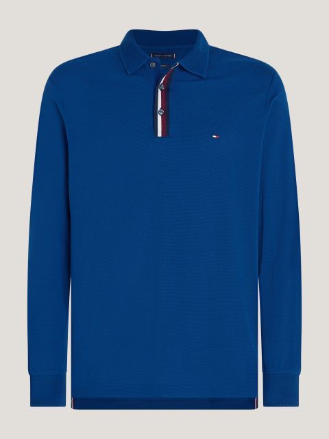 TOMMY HILFIGER Polo manche lunghe uomo con colletto e polsini a nido d'ape REGULAR FIT