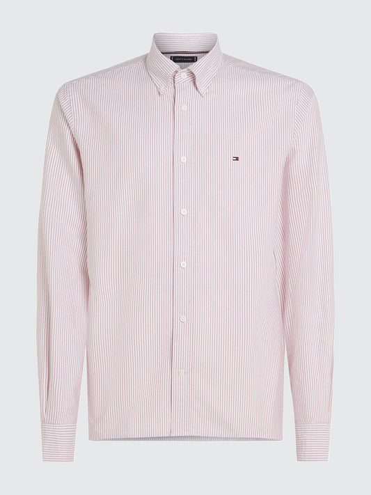 TOMMY HILFIGER Camicia uomo millerighe rosso bianco linea heritage