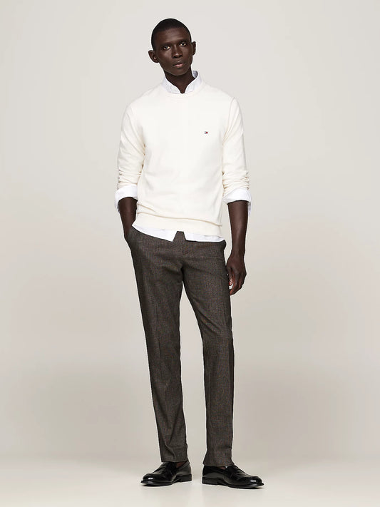 TOMMY HILFIGER Pantaloni uomo tasca america melange effetto lana marroni