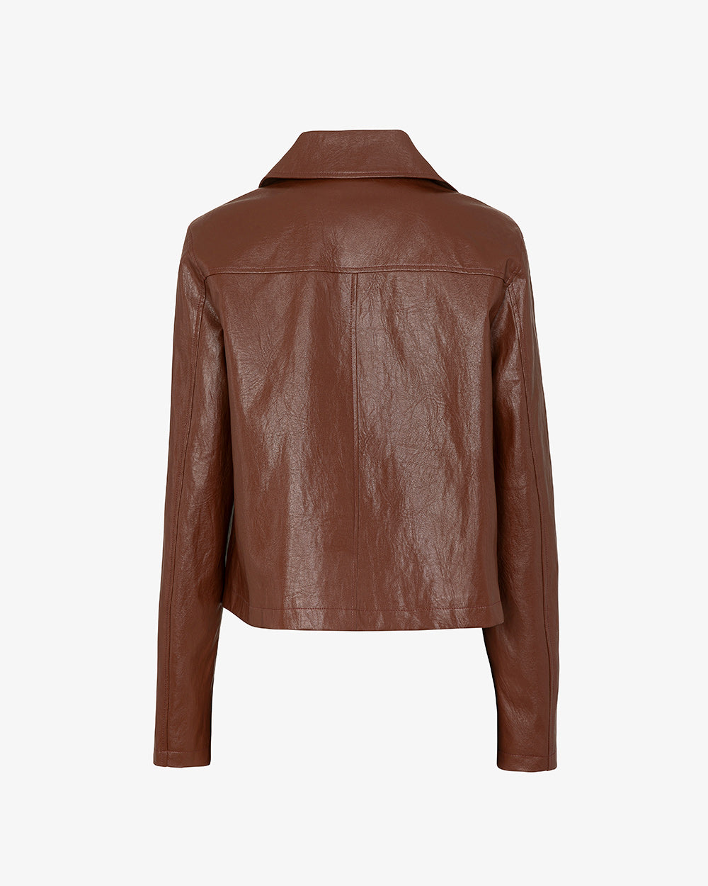 MARKUP Giacca in ecopelle con bottoni e taschine frontali cacao