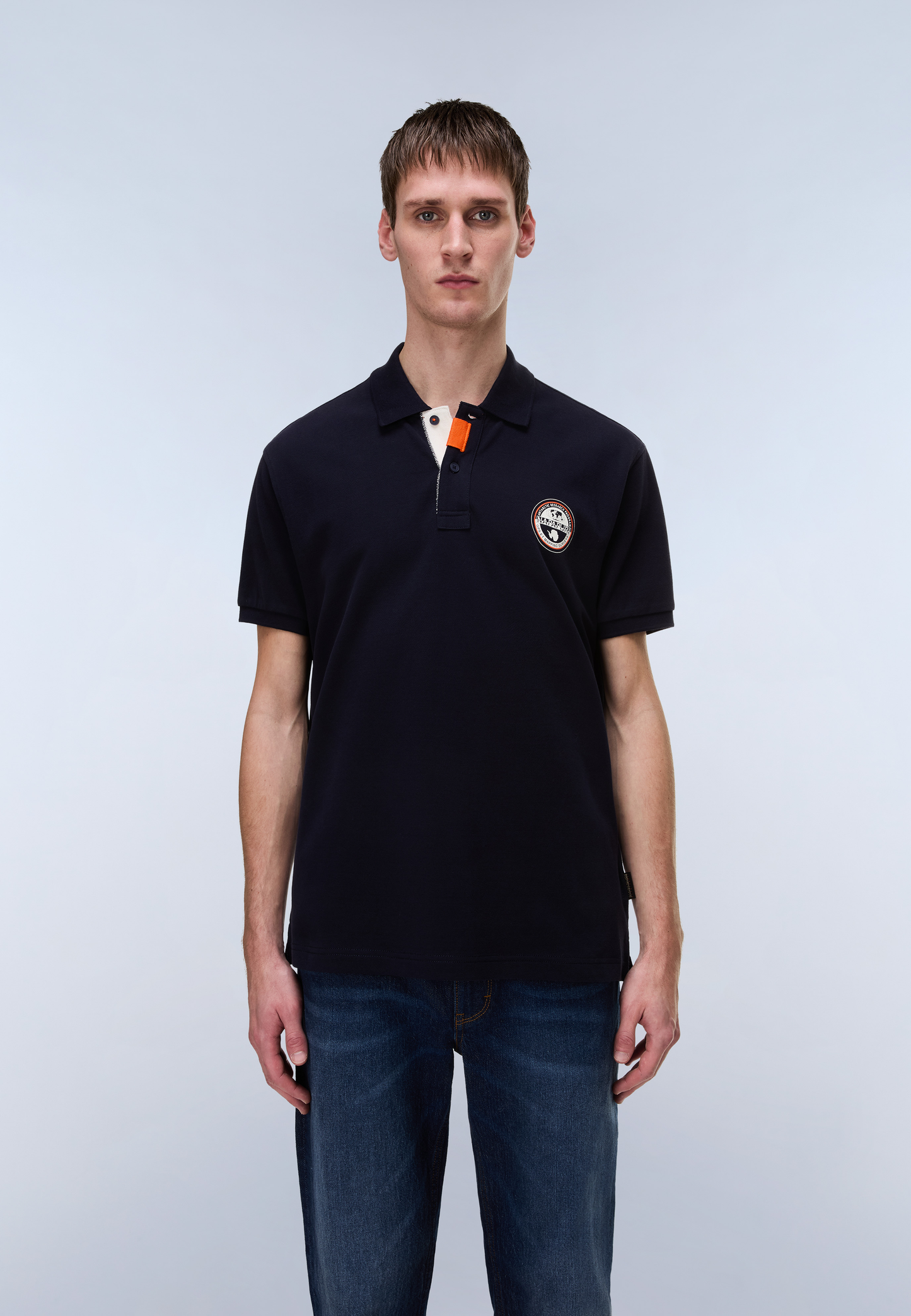 NAPAPIJRI Polo uomo maniche corte logo bollo sul petto E-CLANIS SS