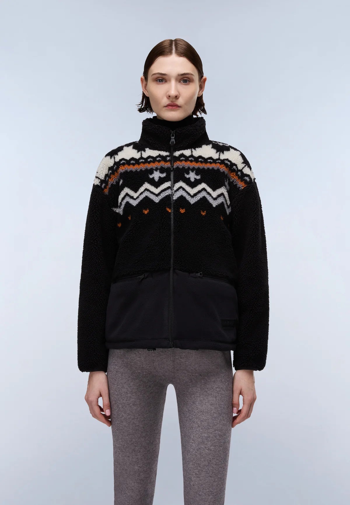 NAPAPIJRI Giubbotto felpa in pile con fantasia jacquard T-ANSEI FZ W