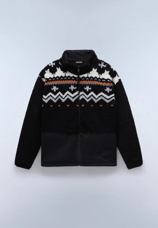 NAPAPIJRI Giubbotto felpa in pile con fantasia jacquard T-ANSEI FZ W
