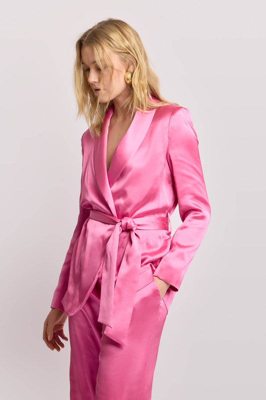 KOCCA Giacca in raso con revers a scialle e fusciacca