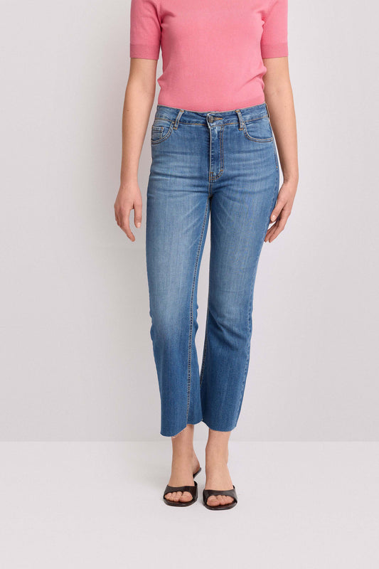 KOCCA Jeans a zampa cropped lavaggio medio