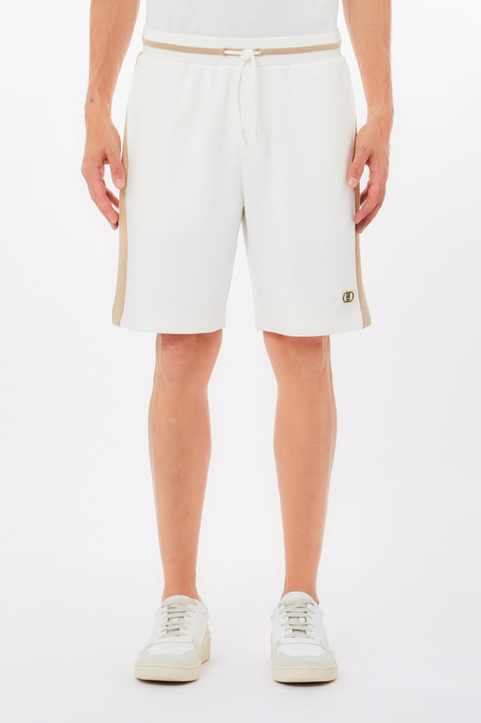 LIU JO Bermuda in cotone stretch bicolore bianco beige QA5280