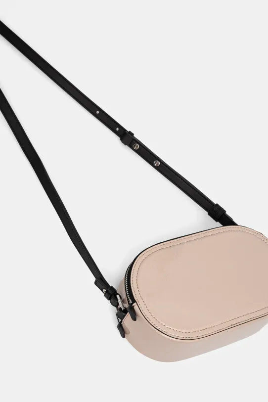 KARL LAGERFELD Borsa a tracolla donna in vinile doppia zip ovale con logo