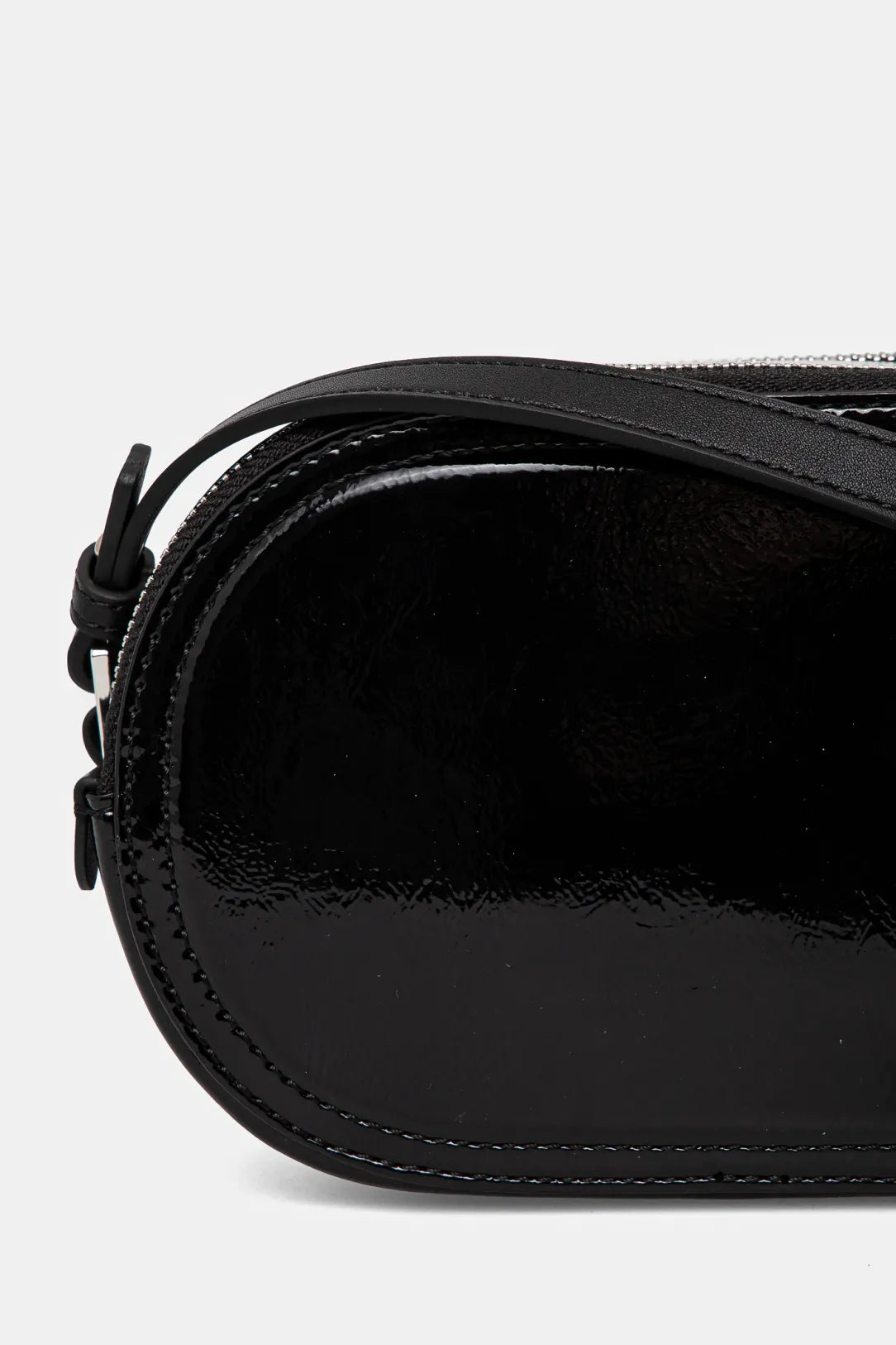 KARL LAGERFELD Borsa a tracolla donna in vinile doppia zip ovale con logo