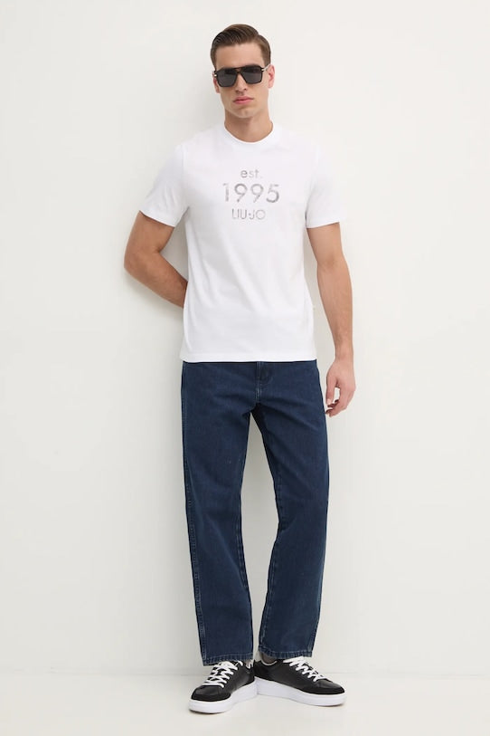 LIU JO T-Shirt uomo girocollo con logo faded frontale