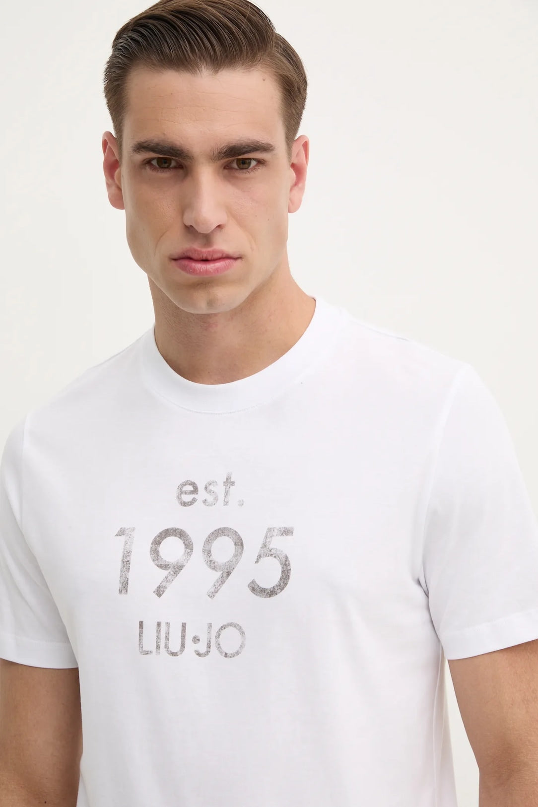 LIU JO T-Shirt uomo girocollo con logo faded frontale