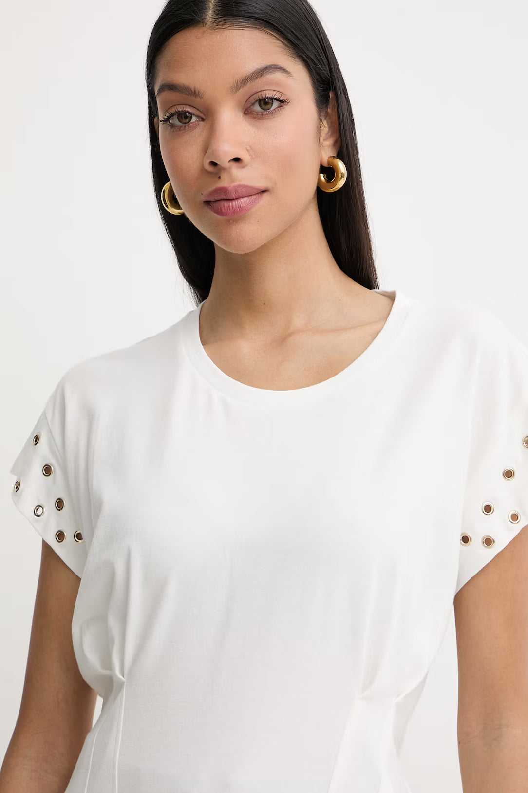 LIU JO T-Shirt girocollo con borchie sulle maniche