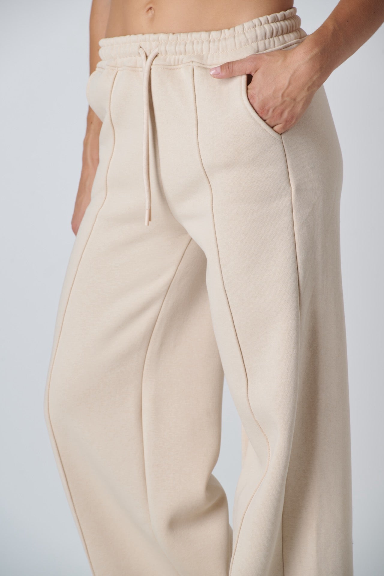 SUPERCULTURE Pantaloni palazzo in felpa con molla e coulisse