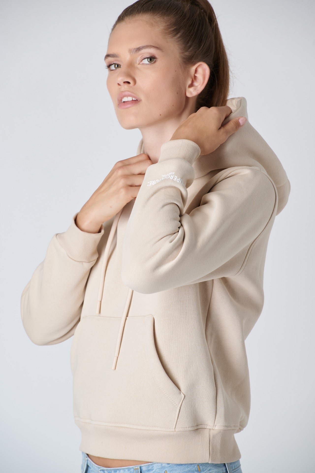 SUPERCULTURE Felpa con cappuccio e tasca a marsupio