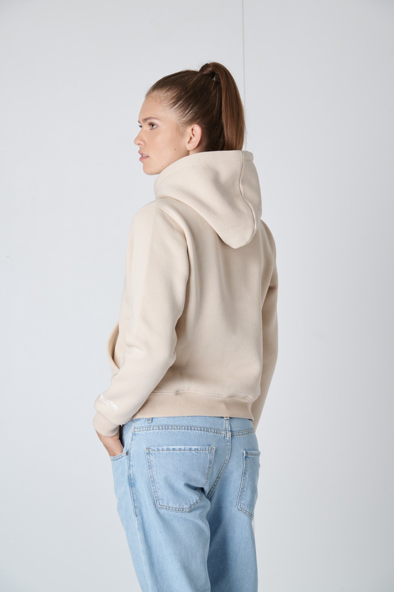 SUPERCULTURE Felpa con cappuccio e tasca a marsupio