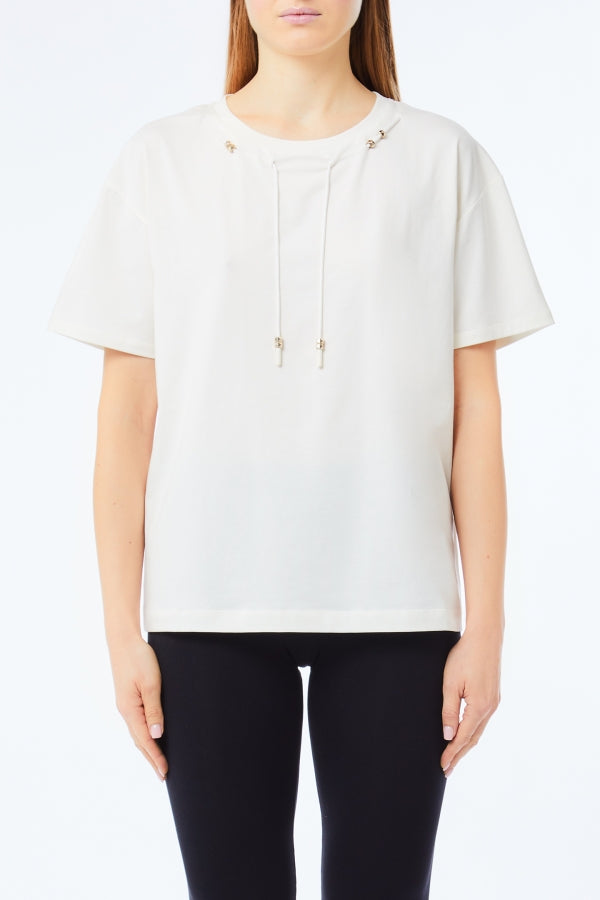 LIU JO T-Shirt maniche corte con coulisse al collo