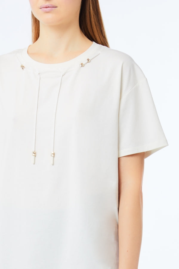 LIU JO T-Shirt maniche corte con coulisse al collo