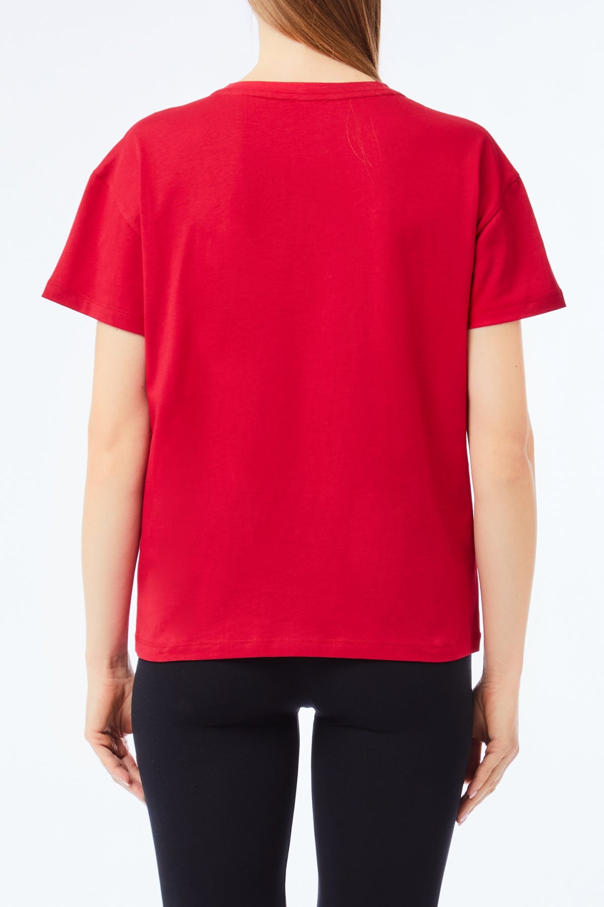 LIU JO T-Shirt maniche corte con stampa carte di gioco e strass