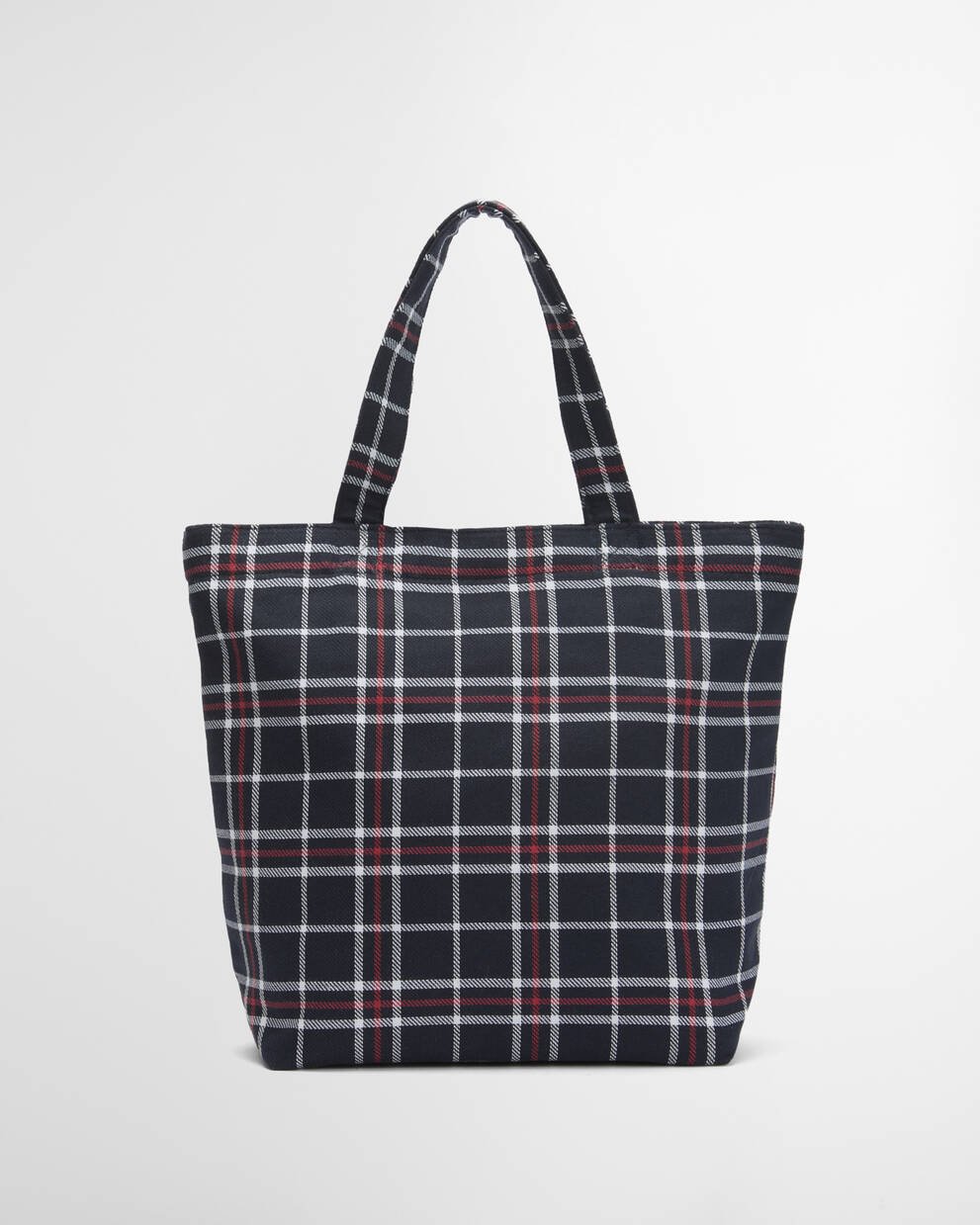 BARBOUR Borsa mini shopper in cotone blu MINI TELFIELD TARTAN BAG
