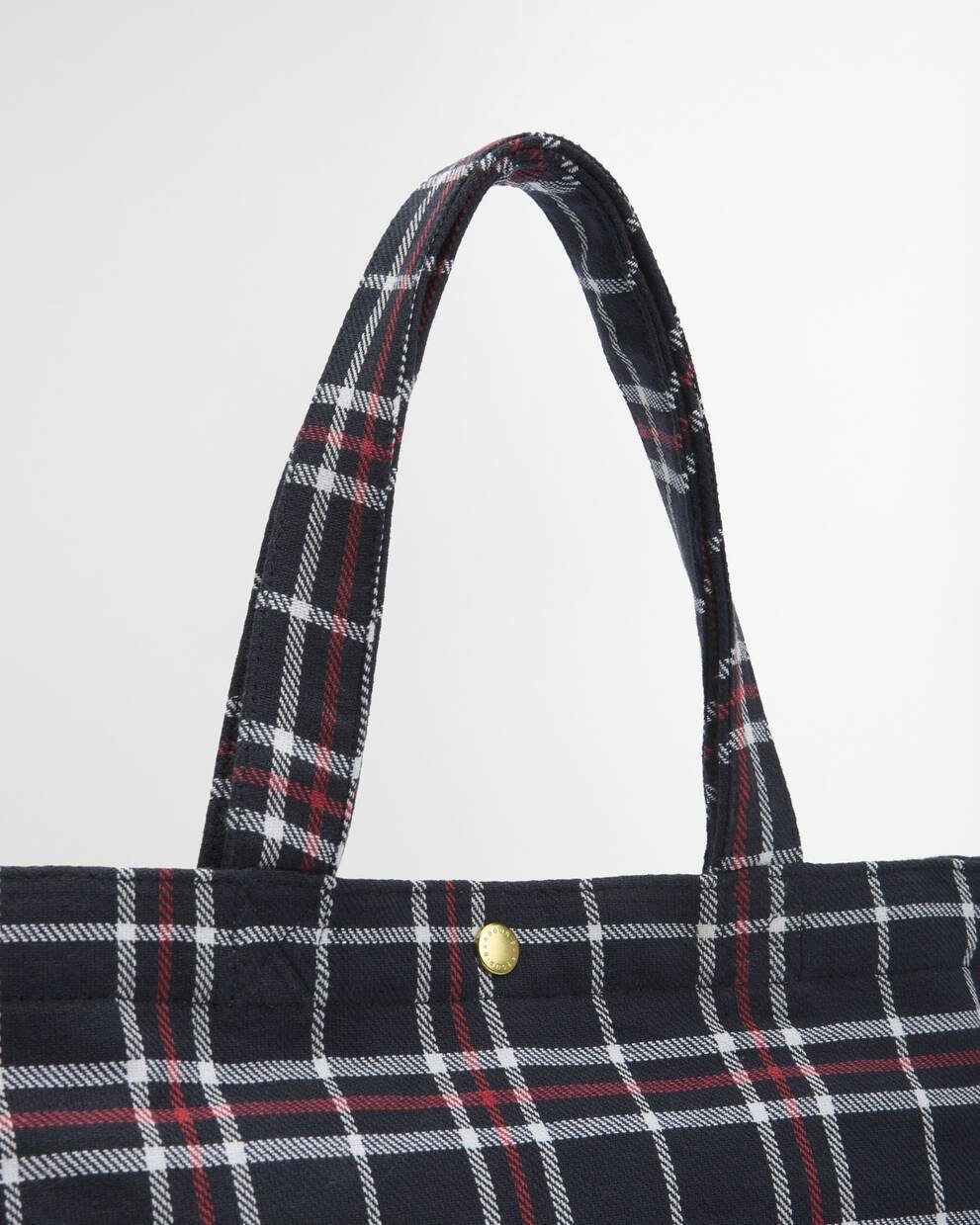 BARBOUR Borsa mini shopper in cotone blu MINI TELFIELD TARTAN BAG
