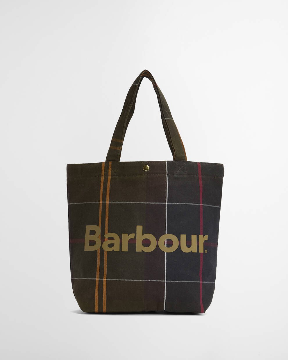 BARBOUR Borsa mini shopper in cotone verde MINI TELFIELD TARTAN BAG