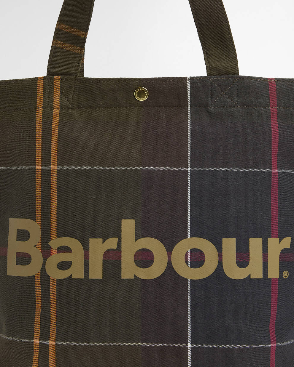 BARBOUR Borsa mini shopper in cotone verde MINI TELFIELD TARTAN BAG