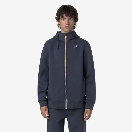 K-WAY Felpa in tessuto tecnico scuba con zip e cappuccio RAINER SPACER