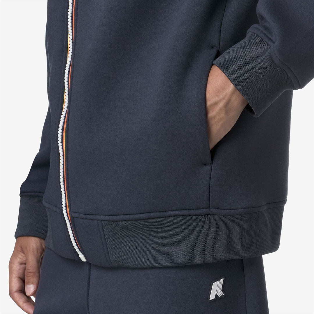 K-WAY Felpa in tessuto tecnico scuba con zip e cappuccio RAINER SPACER