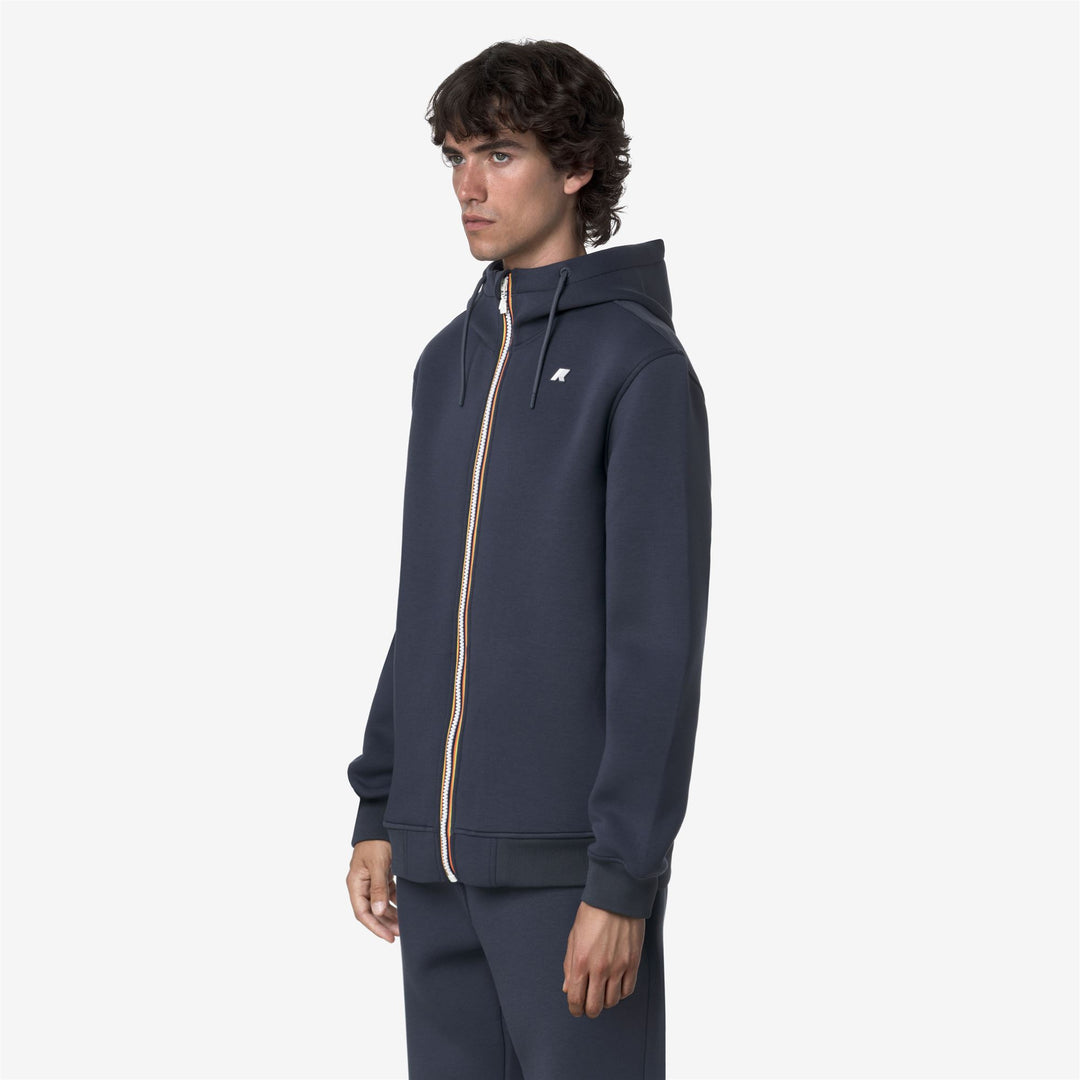 K-WAY Felpa in tessuto tecnico scuba con zip e cappuccio RAINER SPACER