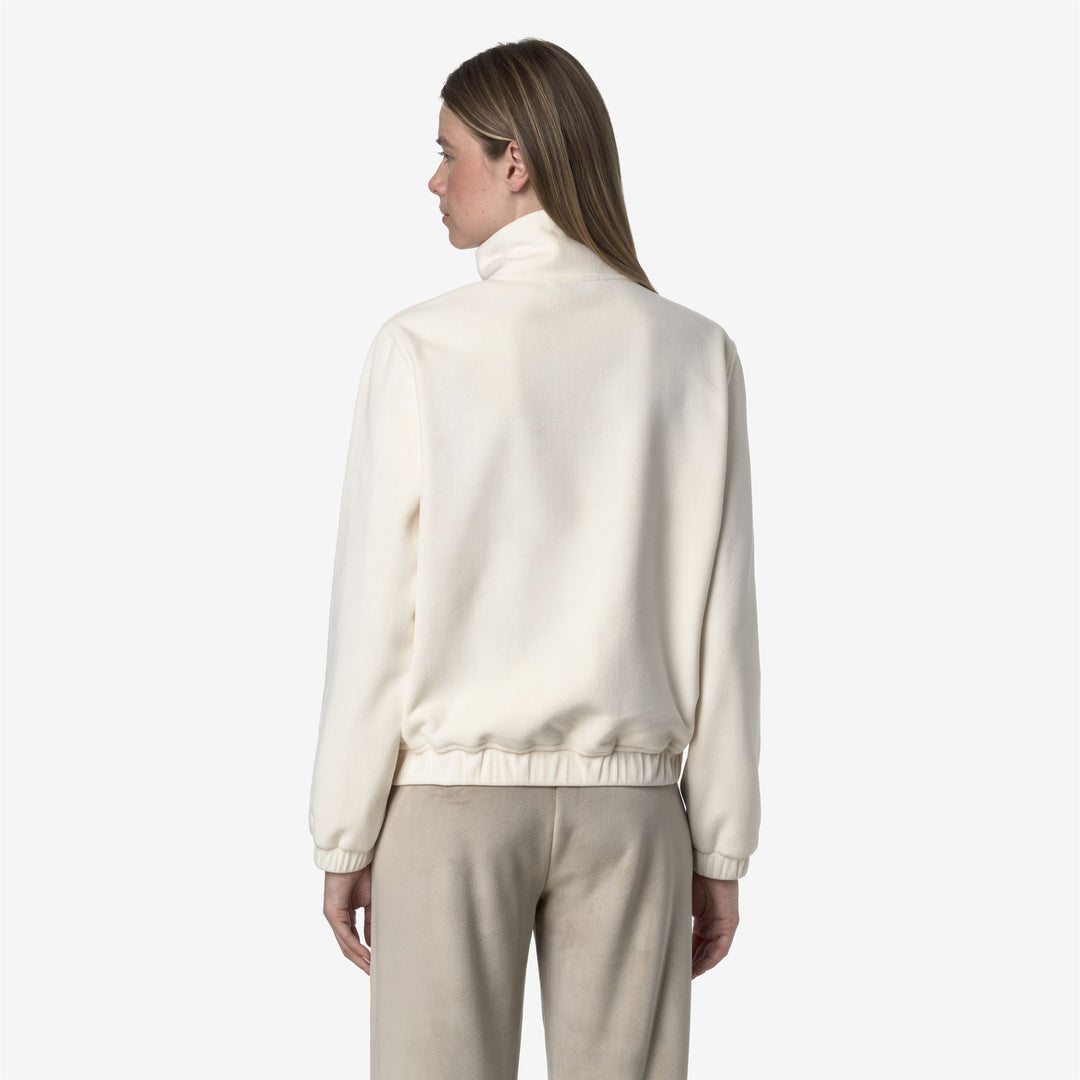 K-WAY Felpa donna in velour VIVIETTE VELOUR POLAR bianco