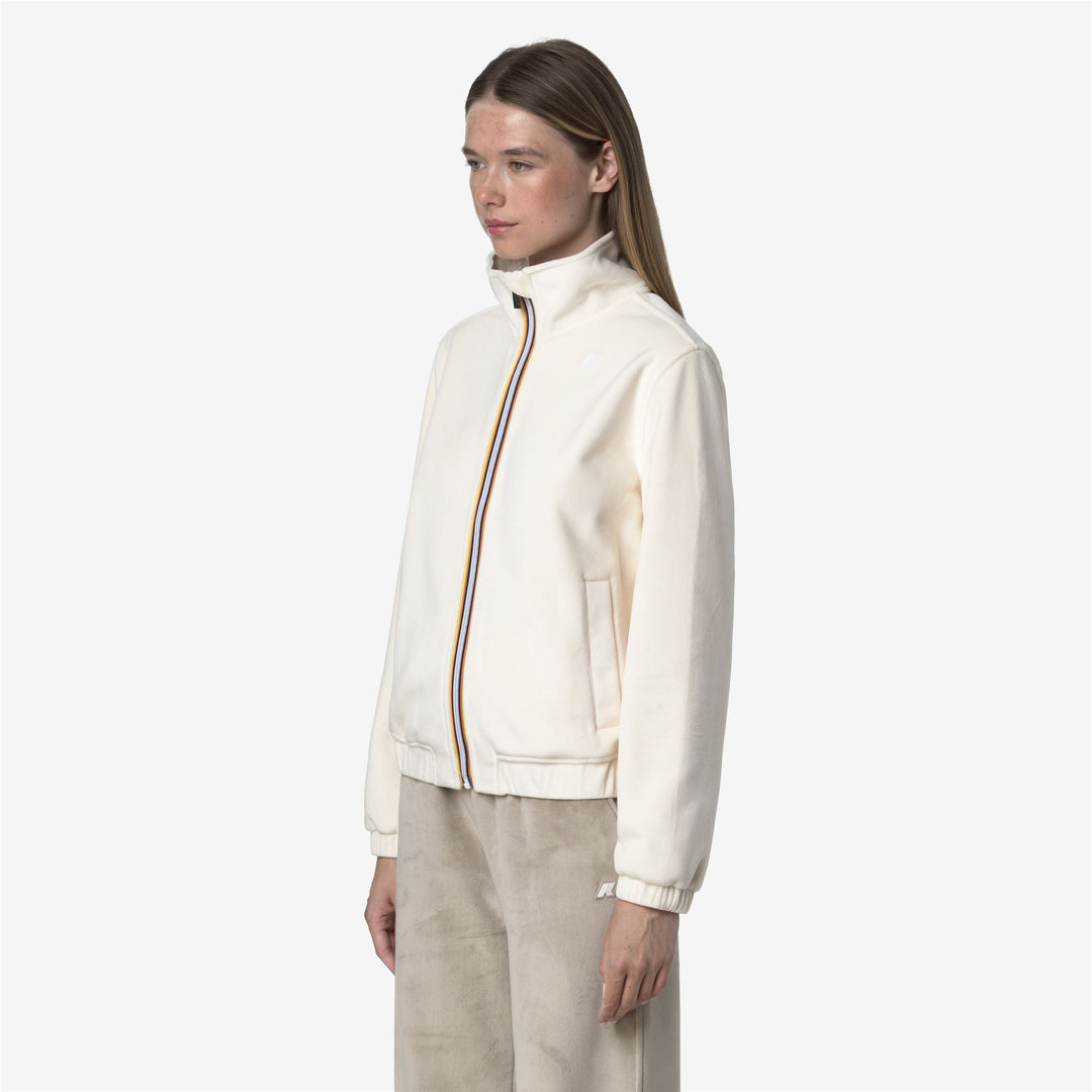 K-WAY Felpa donna in velour VIVIETTE VELOUR POLAR bianco