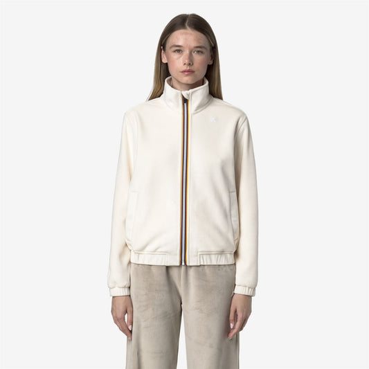 K-WAY Felpa donna in velour VIVIETTE VELOUR POLAR bianco
