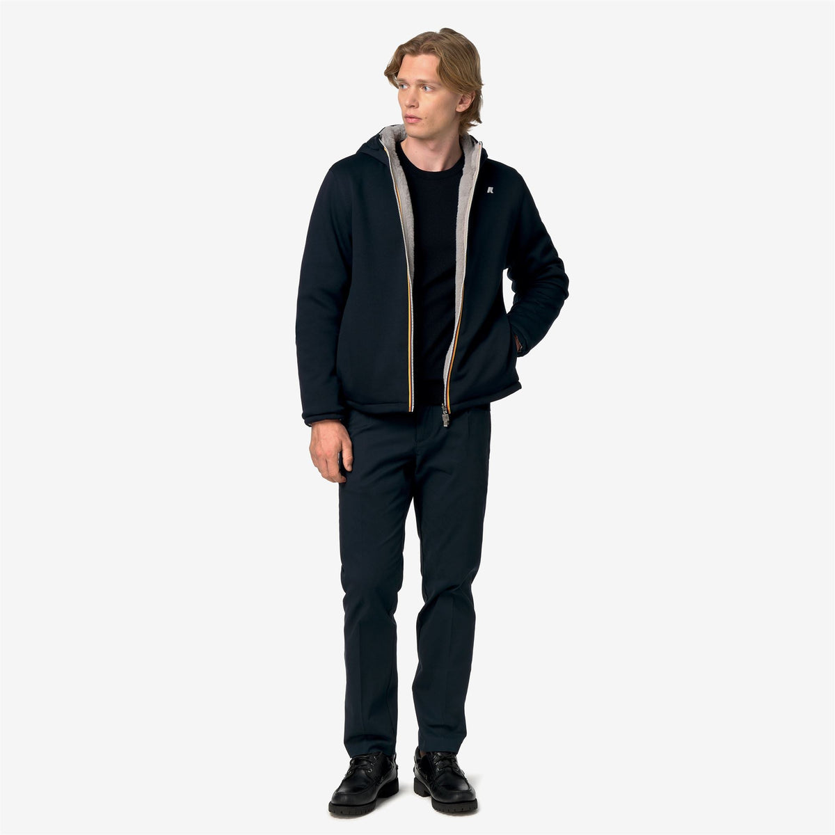 K-WAY Felpa in interlock reversibile con pelliccia JACK LIGHT SPACER FUR DOUBLE