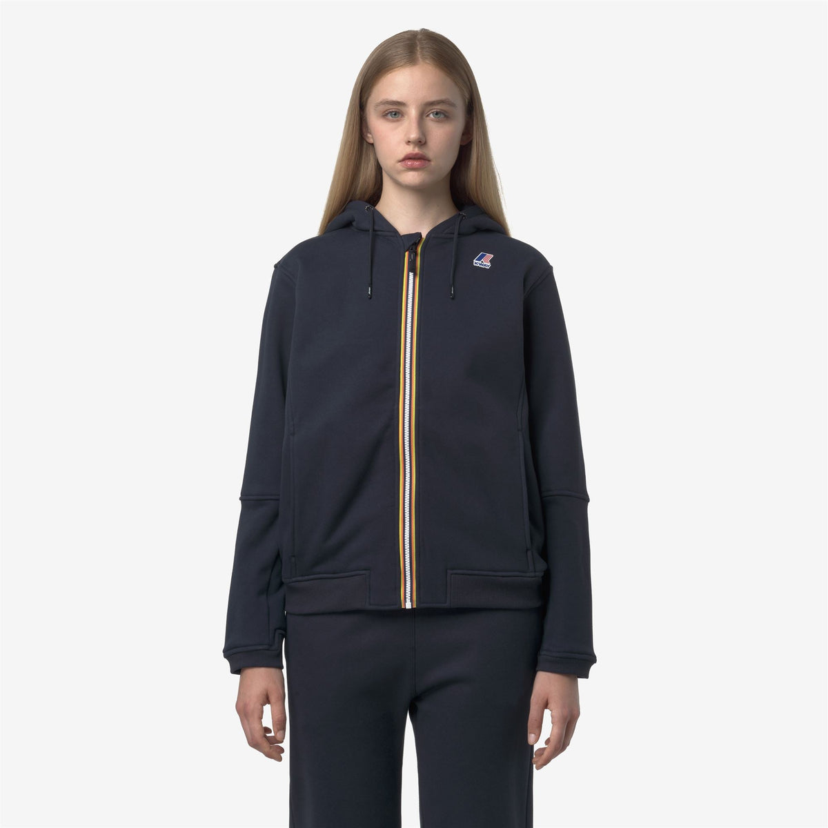 K-WAY Felpa invernale unisex con zip e cappuccio PROSPER BRUSHED PC