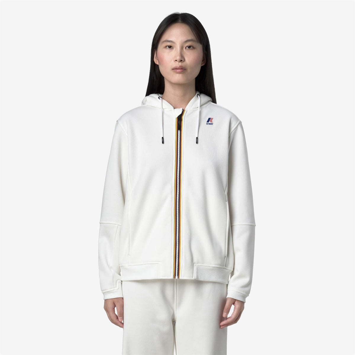 K-WAY Felpa invernale unisex con zip e cappuccio PROSPER BRUSHED PC
