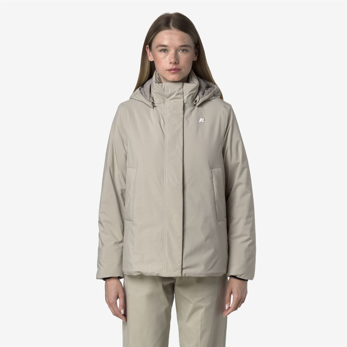 K-WAY Giubbotto donna cappuccio staccabile MARLETTE SOFT MARMOTTA