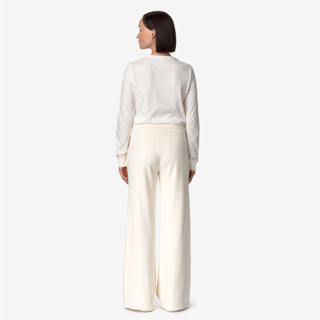 K-WAY Pantaloni in felpa velour JENNY VELOUR POLAR bianco