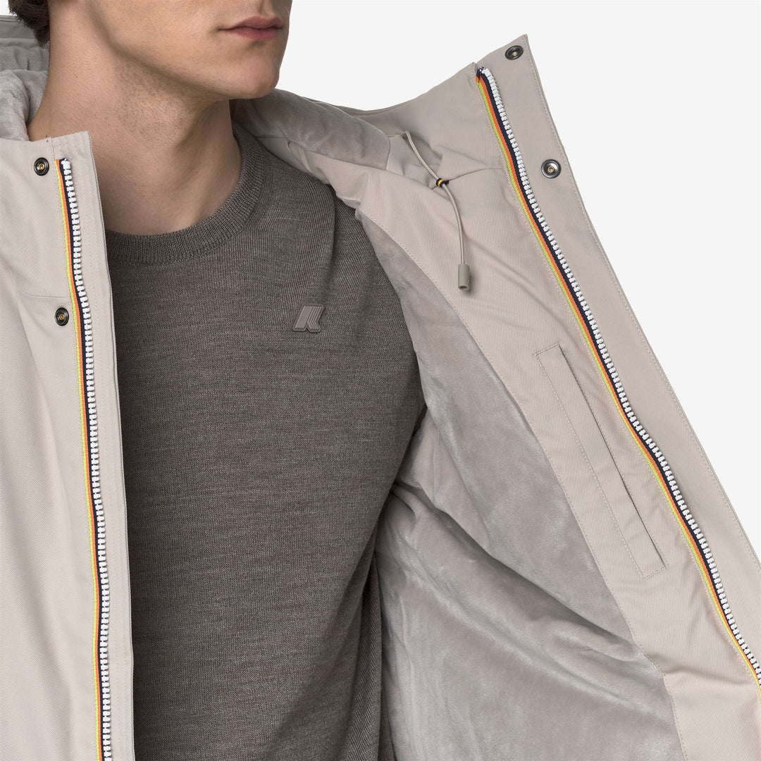 K-WAY Giubbotto interno in marmotta con cappuccio JACKO TWILL MARMOTTA