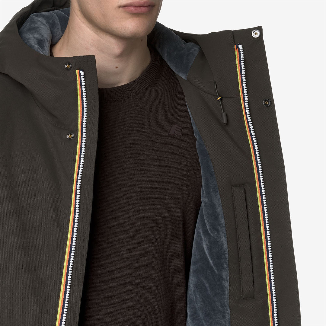 K-WAY Giubbotto parka uomo interno in marmotta JARNO TWILL MARMOTTA