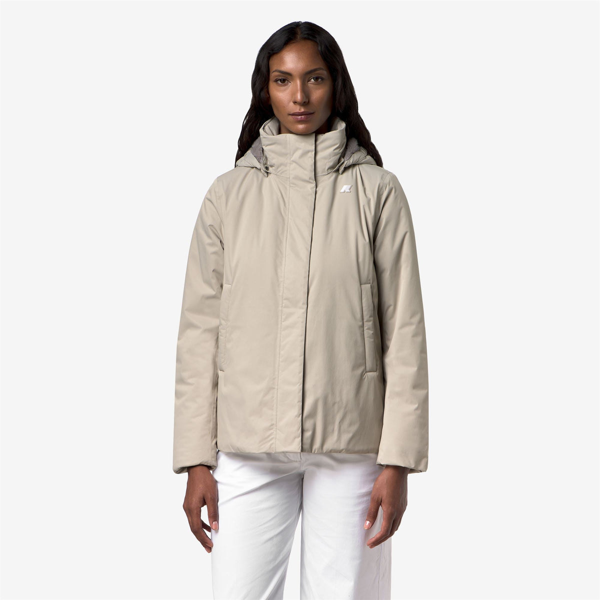 K-WAY Giubbotto donna con interno in marmotta MARLETTE TWILL SOFT BEAVER