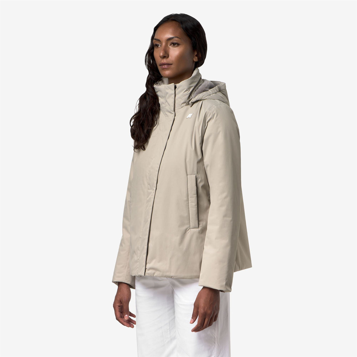 K-WAY Giubbotto donna con interno in marmotta MARLETTE TWILL SOFT BEAVER